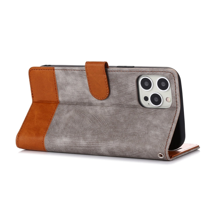 For iPhone 12 / 12 Pro Splicing Leather Phone Case
