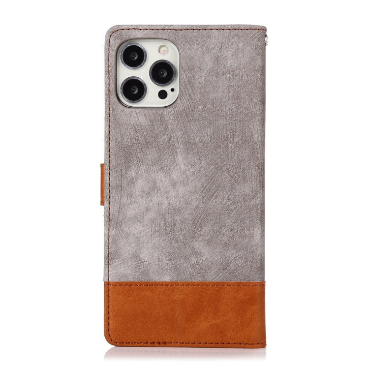 For iPhone 12 Pro Max Splicing Leather Phone Case