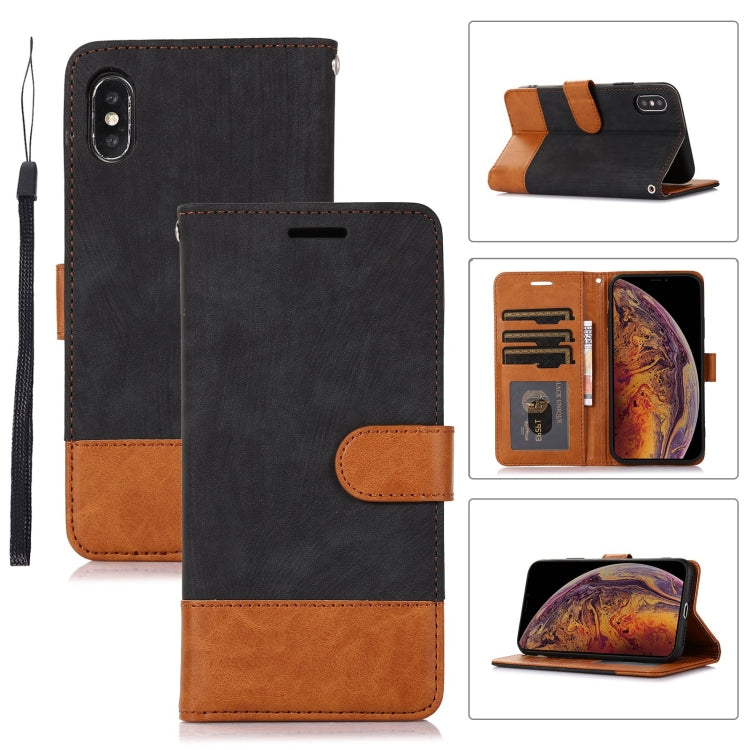 For iPhone X / XS Splicing Leather Phone Case