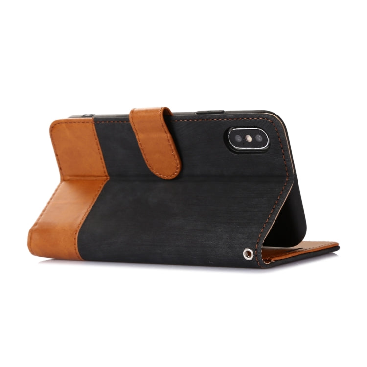 For iPhone X / XS Splicing Leather Phone Case