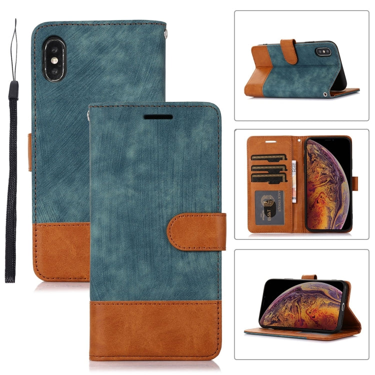 For iPhone X / XS Splicing Leather Phone Case