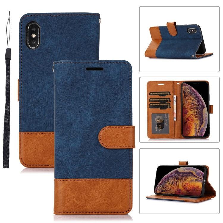 For iPhone X / XS Splicing Leather Phone Case