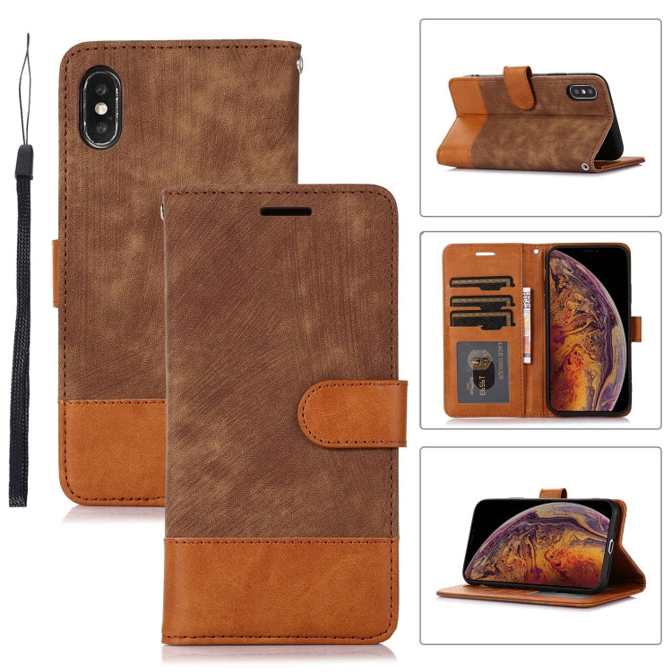 For iPhone X / XS Splicing Leather Phone Case