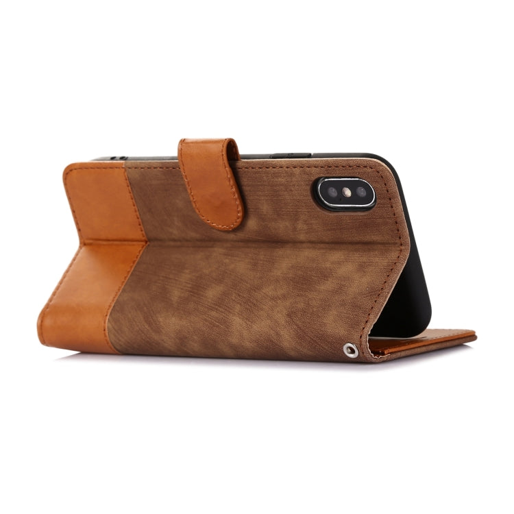 For iPhone X / XS Splicing Leather Phone Case