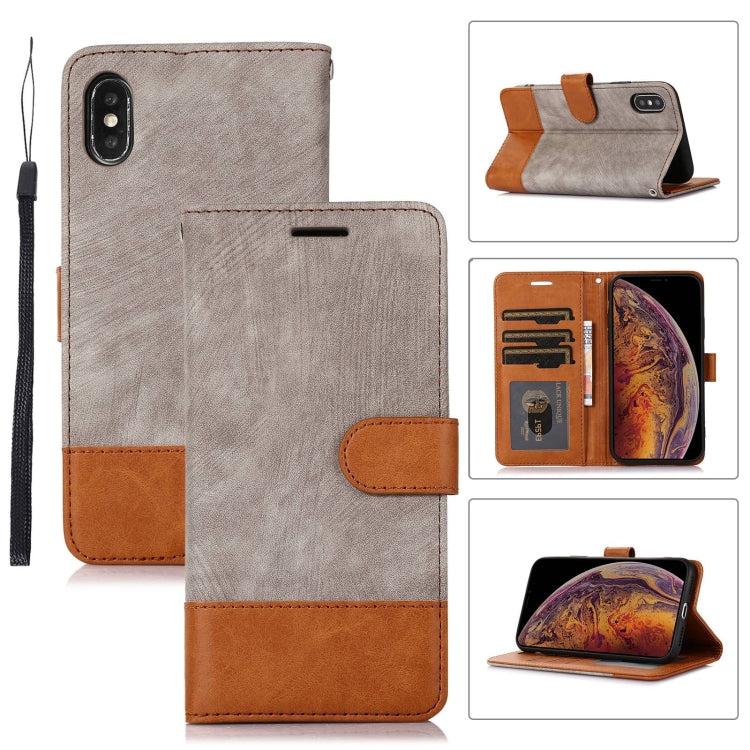 For iPhone X / XS Splicing Leather Phone Case