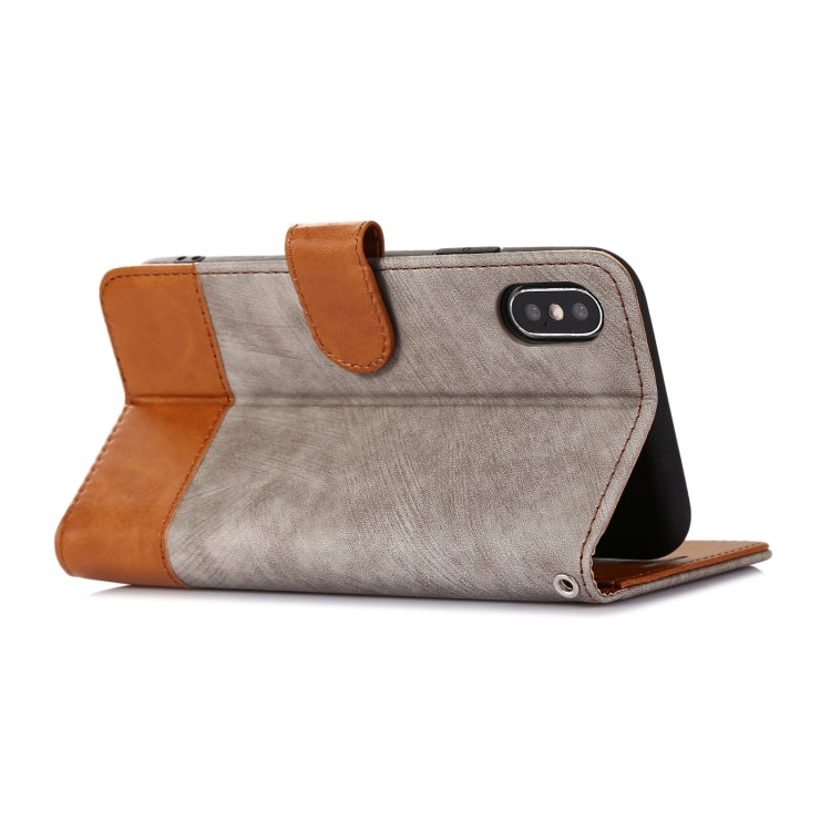 For iPhone X / XS Splicing Leather Phone Case