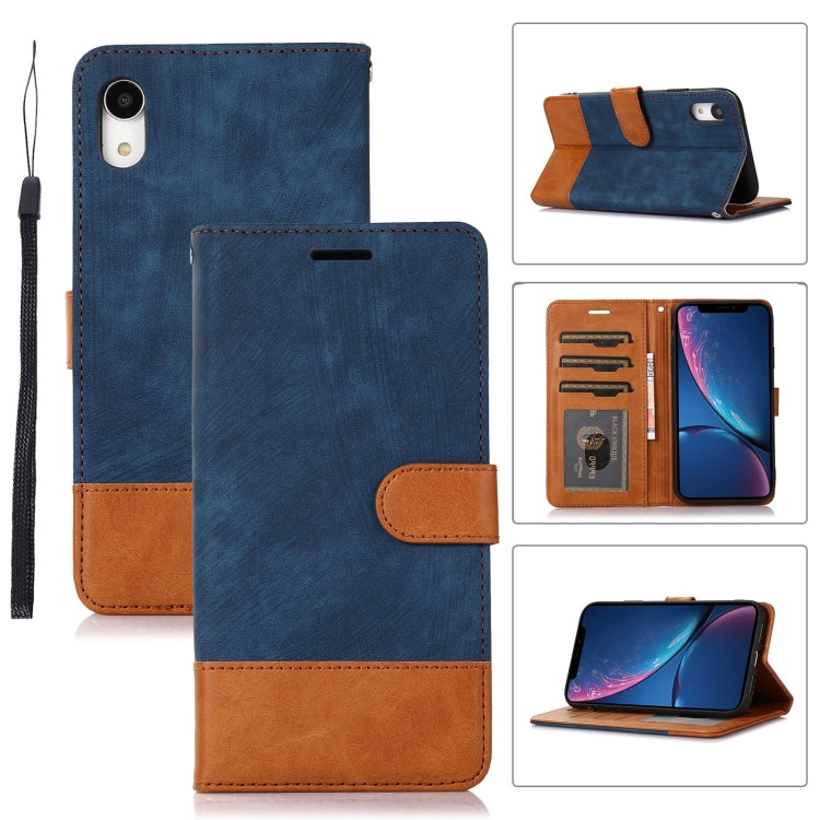 For iPhone XR Splicing Leather Phone Case