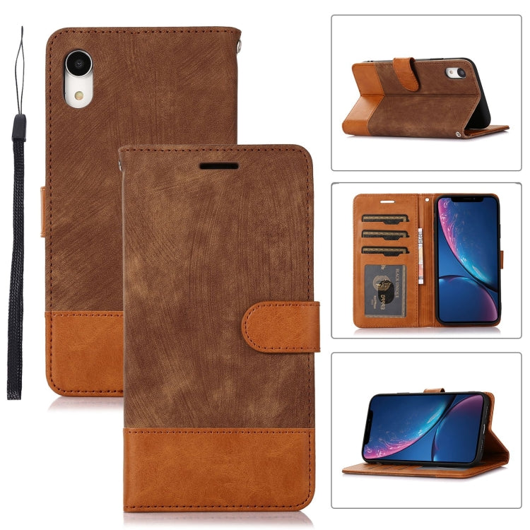 For iPhone XR Splicing Leather Phone Case