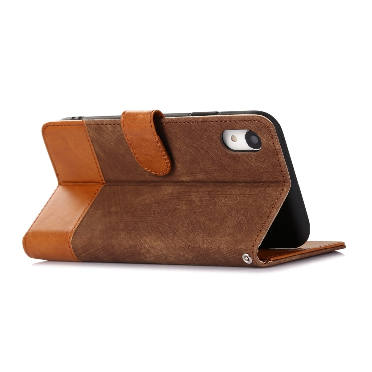 For iPhone XR Splicing Leather Phone Case