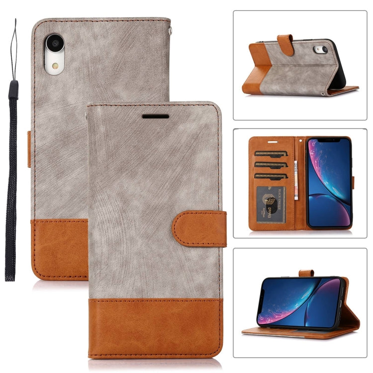 For iPhone XR Splicing Leather Phone Case