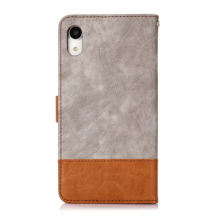 For iPhone XR Splicing Leather Phone Case
