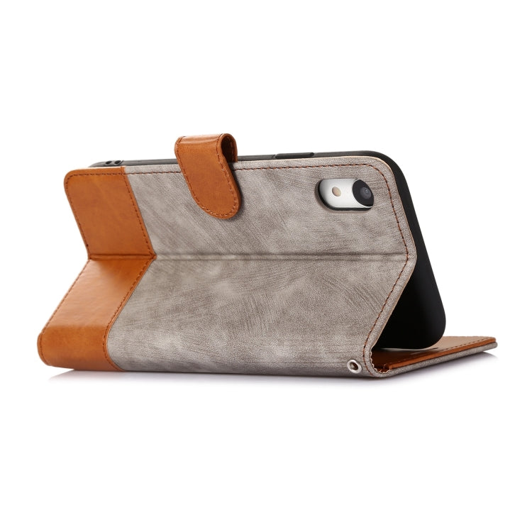 For iPhone XR Splicing Leather Phone Case