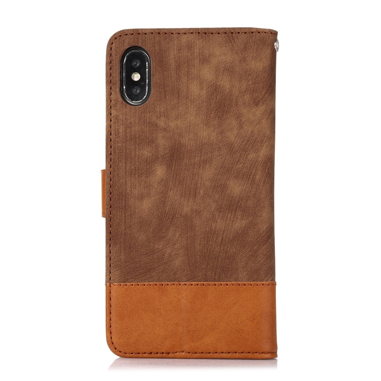 For iPhone XS Max Splicing Leather Phone Case
