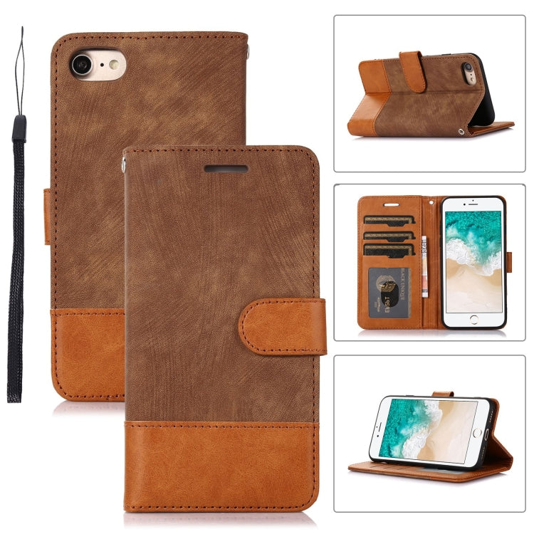 For iPhone SE 2022 / SE 2020 / 7 / 8 Splicing Leather Phone Case