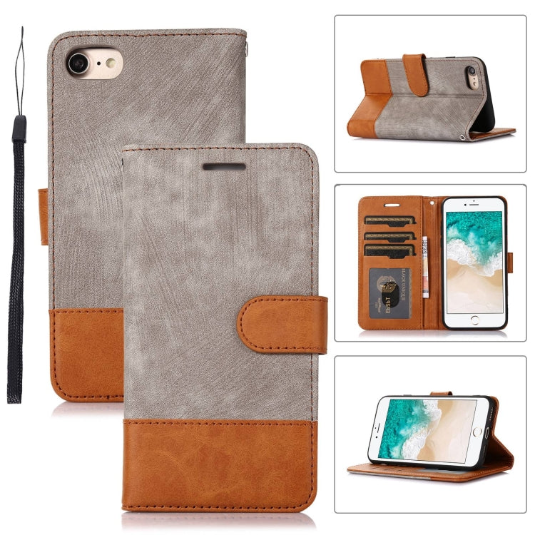 For iPhone SE 2022 / SE 2020 / 7 / 8 Splicing Leather Phone Case