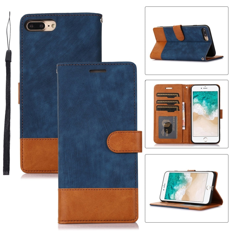 For iPhone 7 Plus / 8 Plus Splicing Leather Phone Case