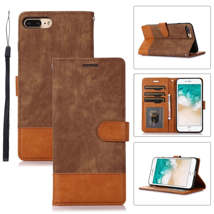 For iPhone 7 Plus / 8 Plus Splicing Leather Phone Case