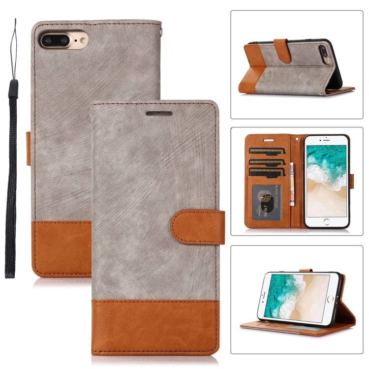 For iPhone 7 Plus / 8 Plus Splicing Leather Phone Case