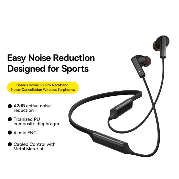 Baseus Bowie Series U2 Pro Neck-mounted Noise Reduction Bluetooth Earphone