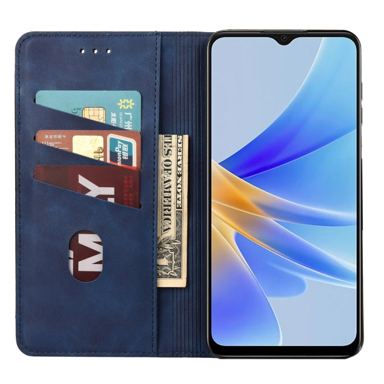 For OPPO A17 Skin Feel Splicing Leather Phone Case