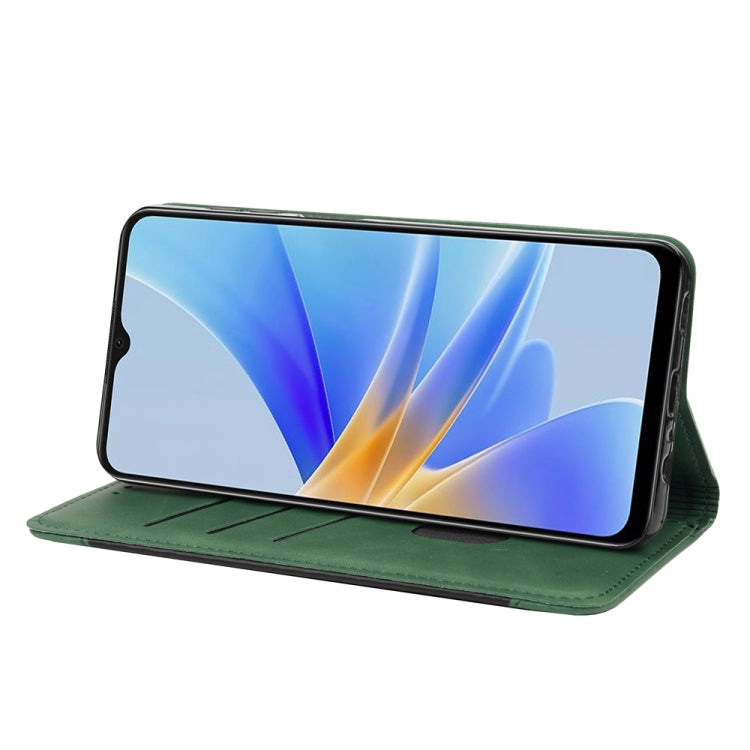 For OPPO A17 Skin Feel Splicing Leather Phone Case