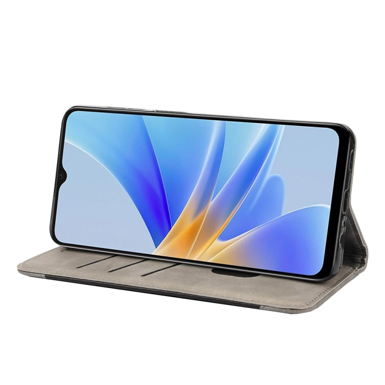 For OPPO A17 Skin Feel Splicing Leather Phone Case