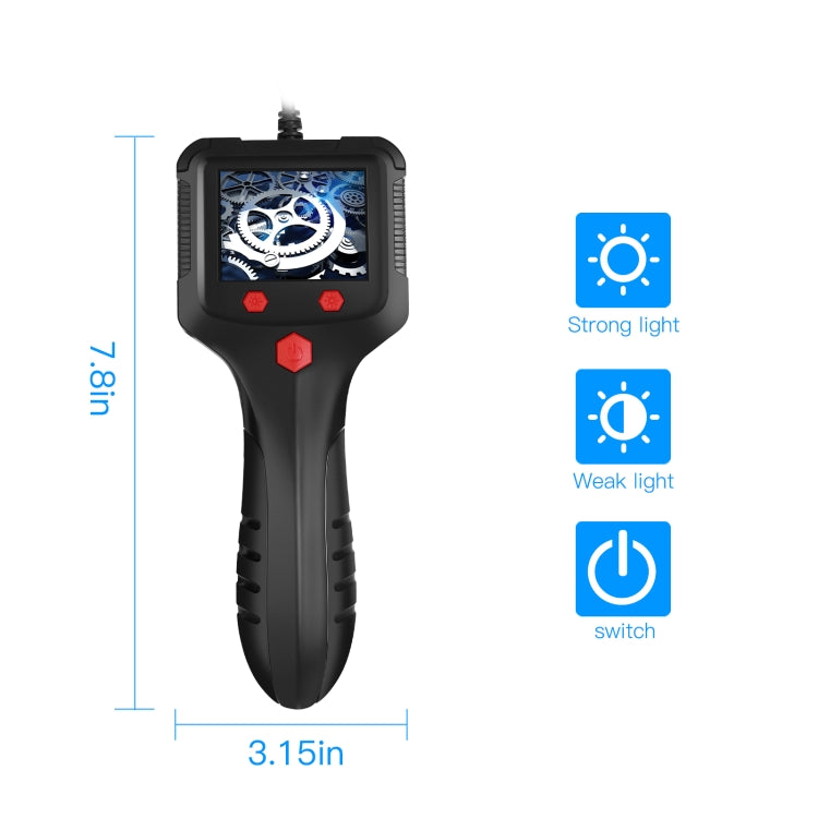 P100 8mm Side 2.4 inch HD Handheld Endoscope Hardlinewith with LCD Screen, Length:15m