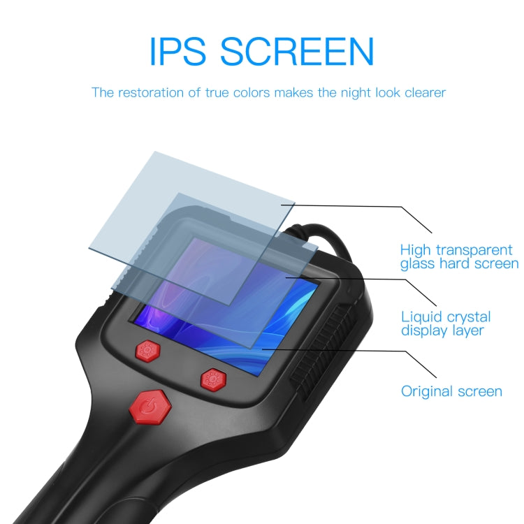 P100 8mm Side 2.4 inch HD Handheld Endoscope Hardlinewith with LCD Screen, Length:30m