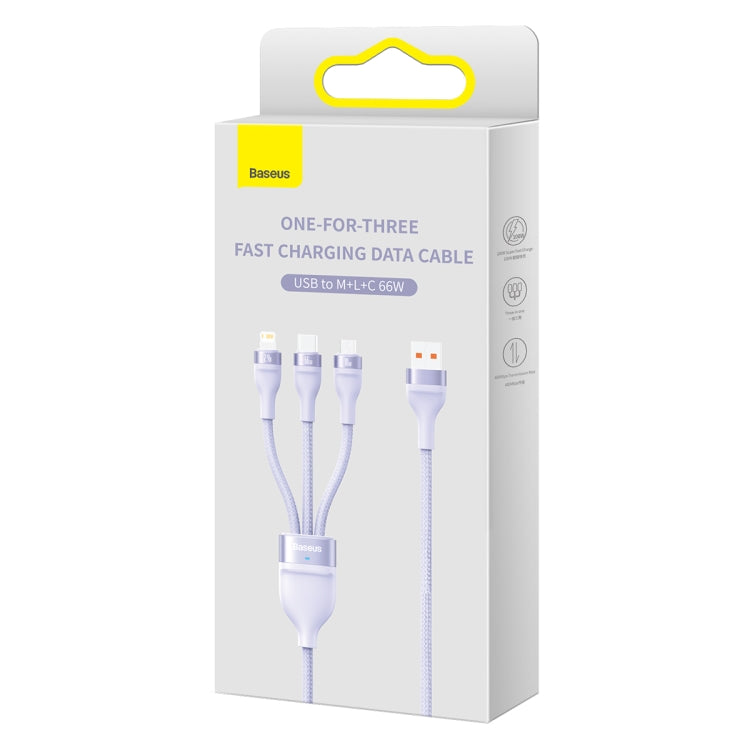 Baseus Flash Series II 3 in 1 66W USB Fast Charging Data Cable, Length: 1.2m