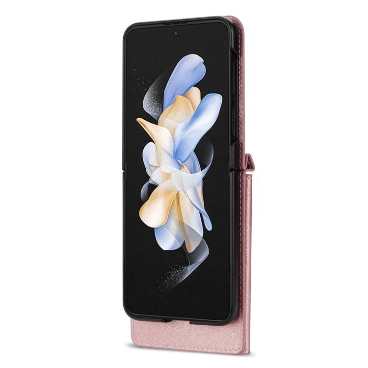 For Samsung Galaxy Z Flip4 N.BEKUS Side Zipper Folding Phone Leather Case