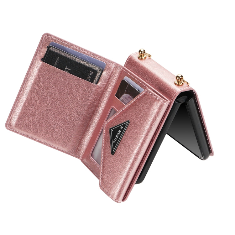For Samsung Galaxy Z Flip4 N.BEKUS Side Zipper Folding Phone Leather Case
