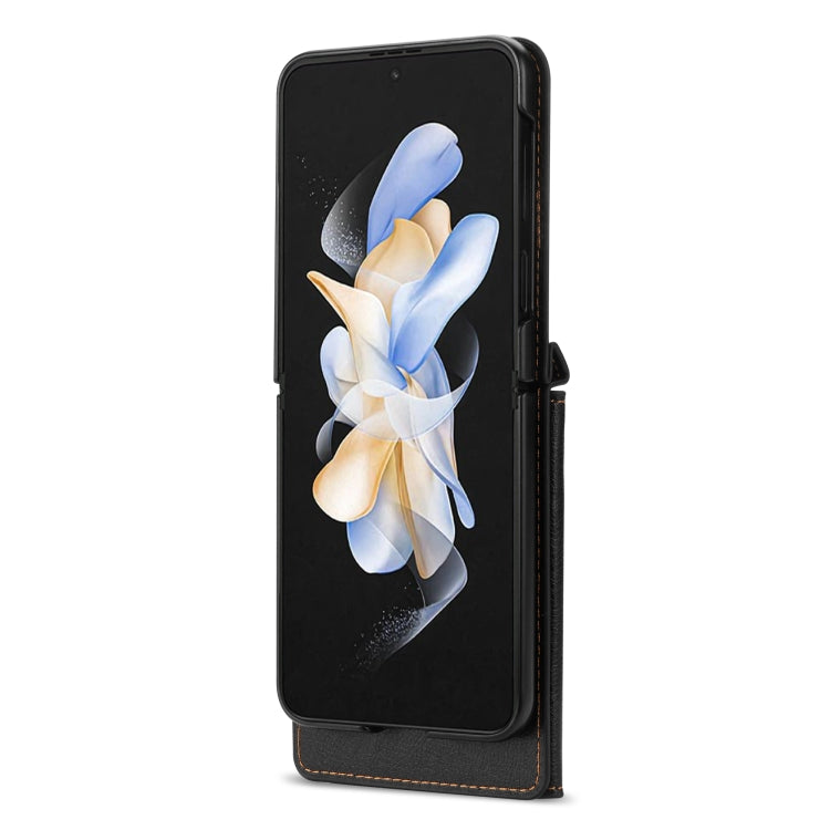 For Samsung Galaxy Z Flip4 N.BEKUS Side Zipper Folding Phone Leather Case