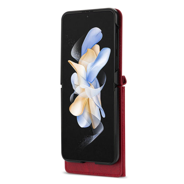 For Samsung Galaxy Z Flip4 N.BEKUS Side Zipper Folding Phone Leather Case