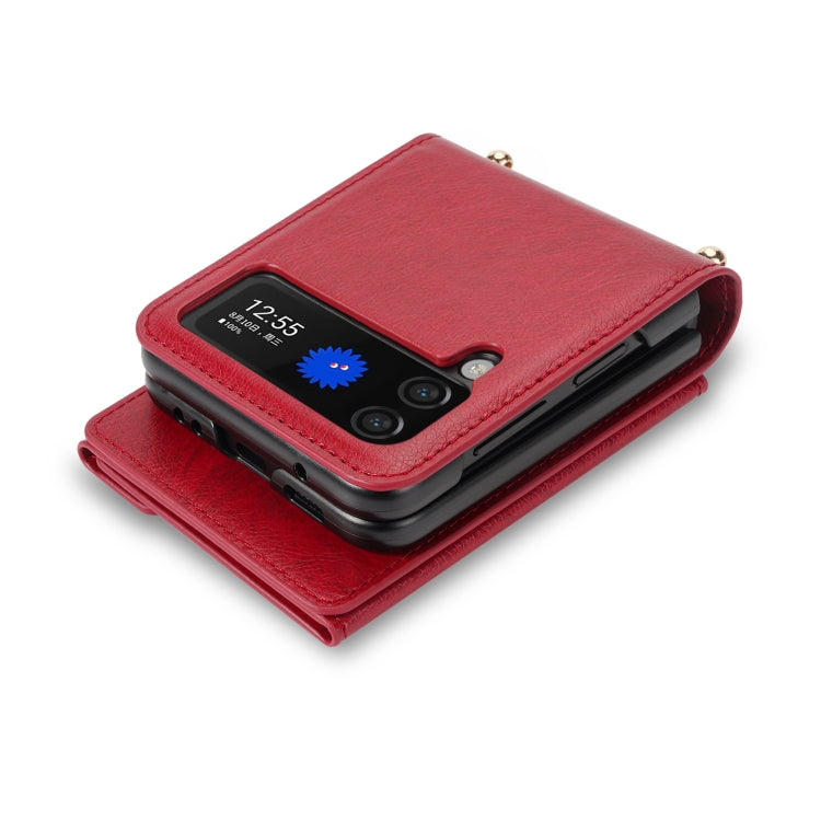 For Samsung Galaxy Z Flip4 N.BEKUS Side Zipper Folding Phone Leather Case