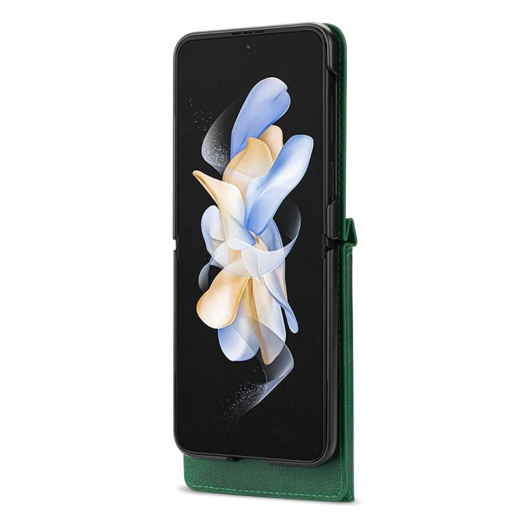 For Samsung Galaxy Z Flip4 N.BEKUS Side Zipper Folding Phone Leather Case