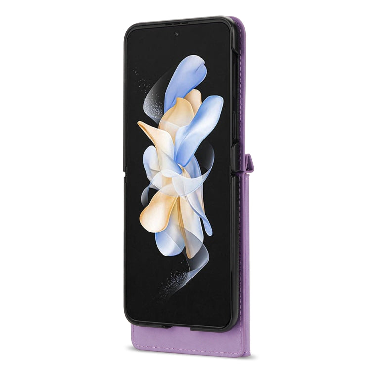 For Samsung Galaxy Z Flip4 N.BEKUS Side Zipper Folding Phone Leather Case