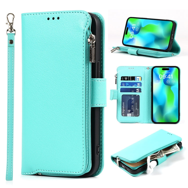 For iPhone 14 Pro Microfiber Zipper Leather Phone Case