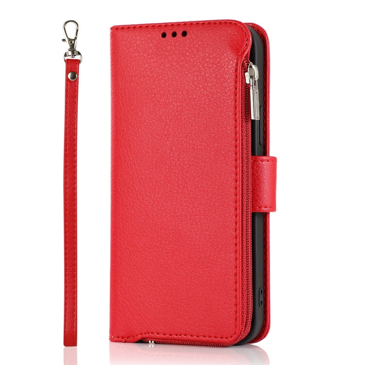 For iPhone 14 Microfiber Zipper Leather Phone Case