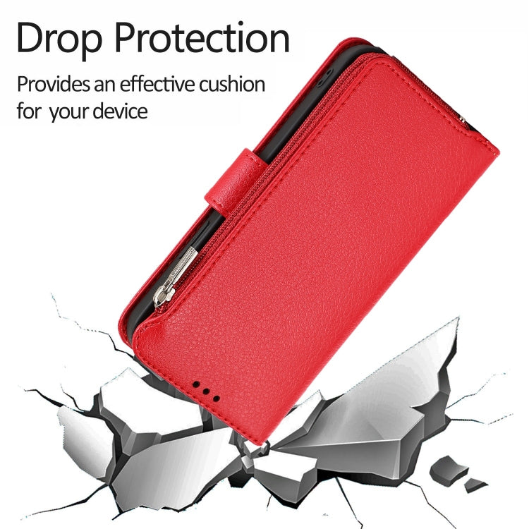 For iPhone 14 Microfiber Zipper Leather Phone Case