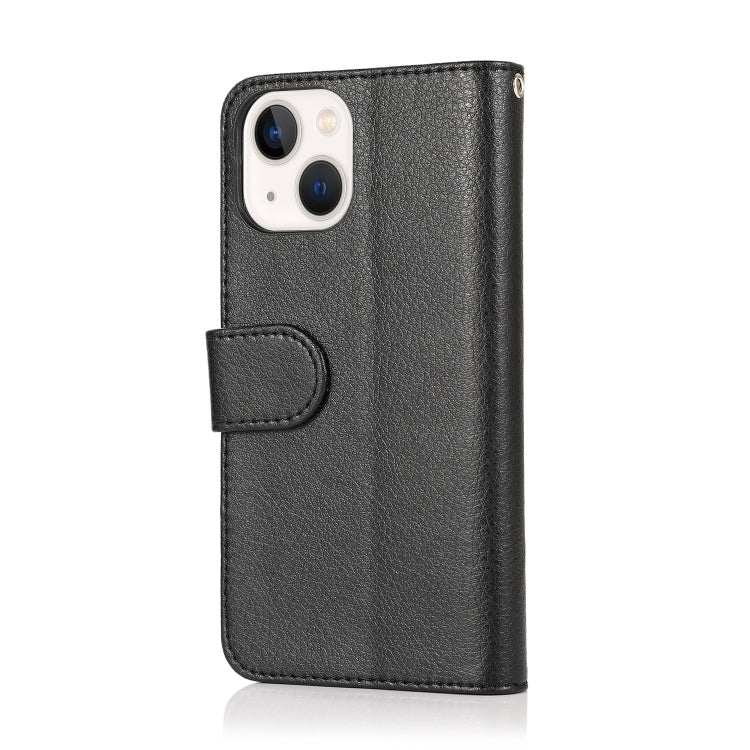 For iPhone 14 Plus Microfiber Zipper Leather Phone Case