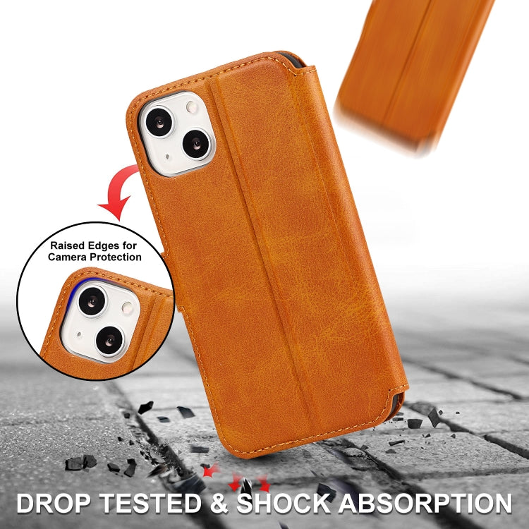 For iPhone 14 Shockproof PU + TPU Leather Phone Case
