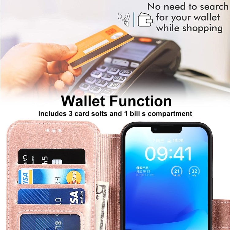 For iPhone 14 Shockproof PU + TPU Leather Phone Case