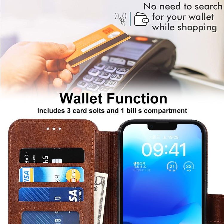 For iPhone 14 Plus Shockproof PU + TPU Leather Phone Case