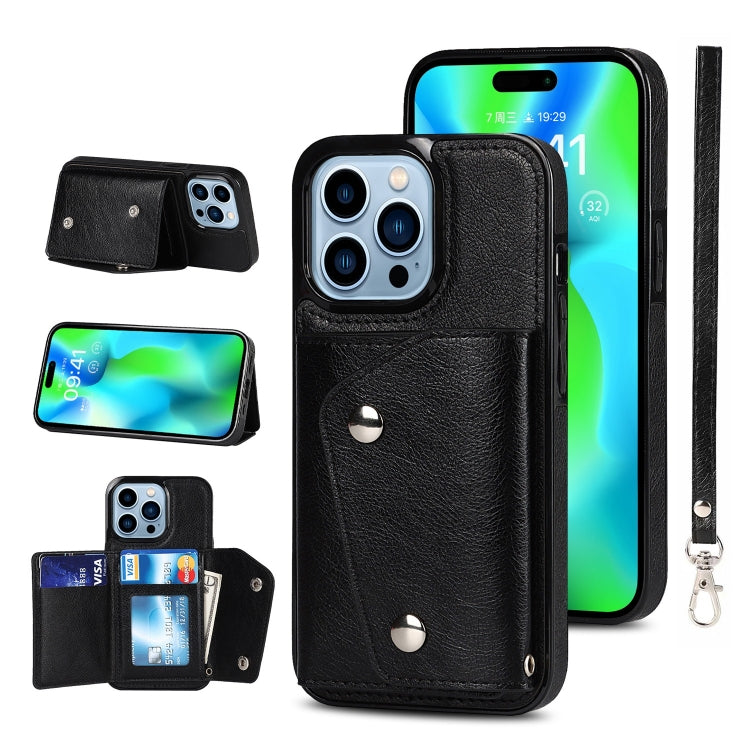 For iPhone 14 Pro Max Card Slots PU + TPU Leather Phone Case