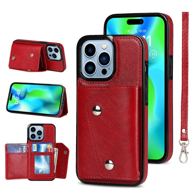 For iPhone 14 Pro Max Card Slots PU + TPU Leather Phone Case