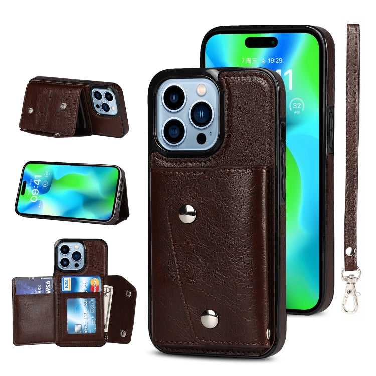 For iPhone 14 Pro Max Card Slots PU + TPU Leather Phone Case