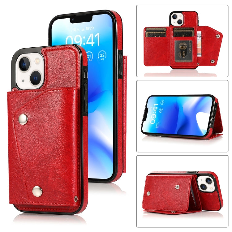 For iPhone 14 Card Slots PU + TPU Leather Phone Case