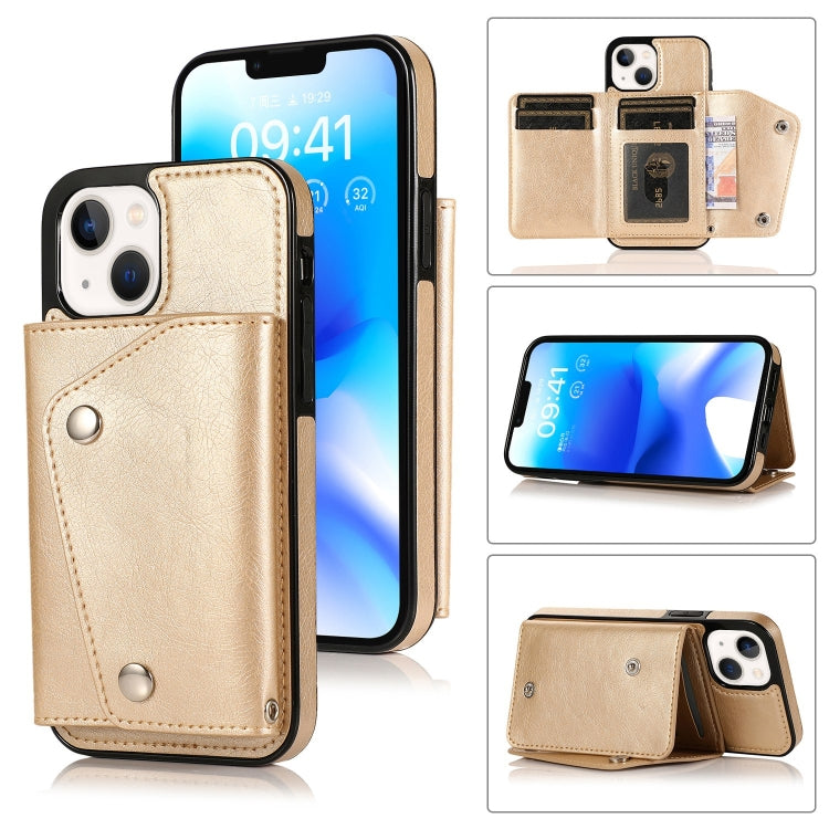 For iPhone 14 Card Slots PU + TPU Leather Phone Case