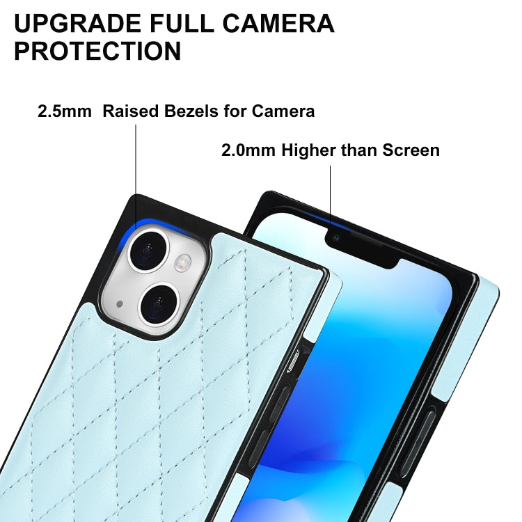 For iPhone 14 Crossbody Rhombic Microfiber Leather Phone Case