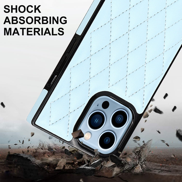 For iPhone 14 Pro Crossbody Rhombic Microfiber Leather Phone Case